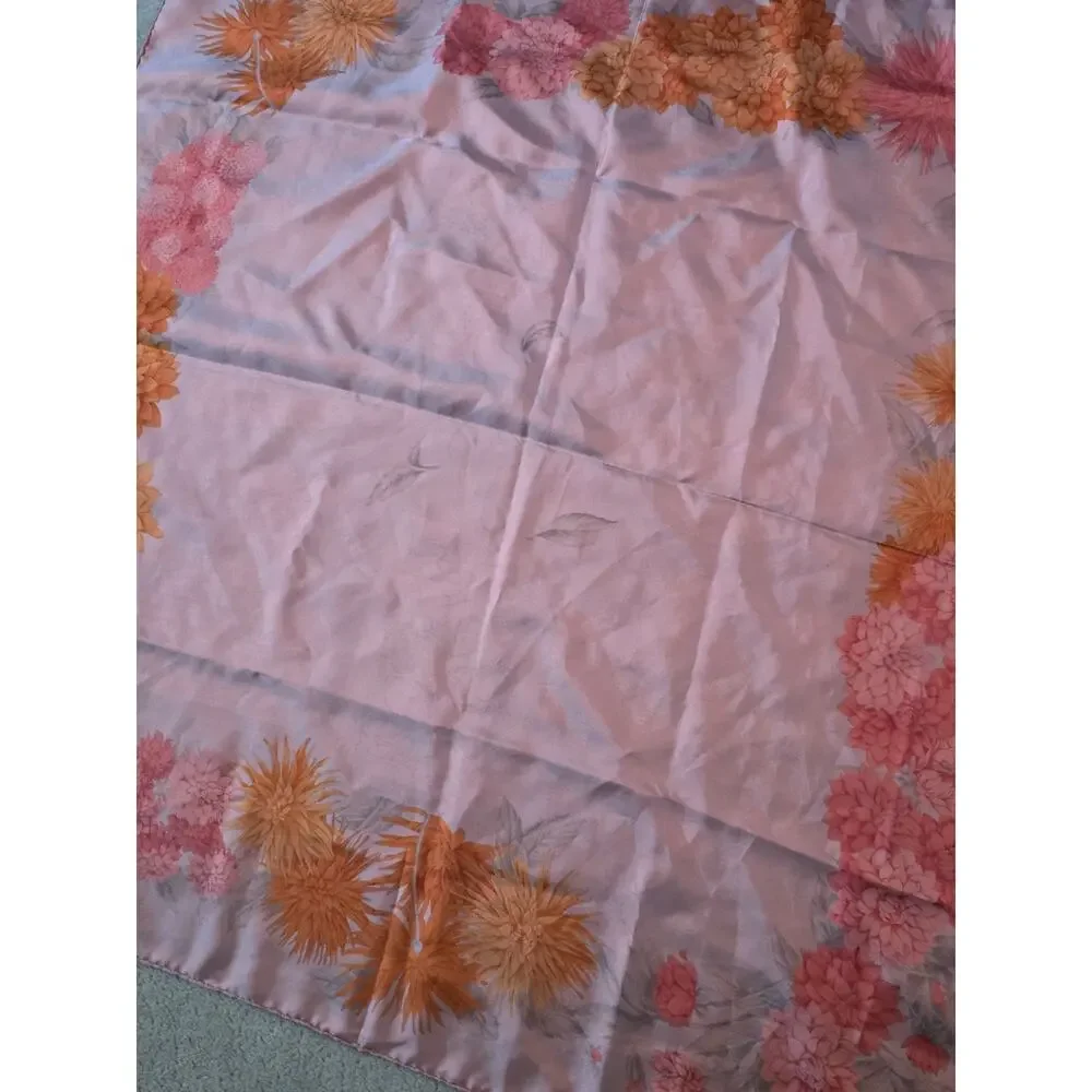 Longchamp Colorful 100% Silk Scarf Hand Rolled Excellent Condition 35
